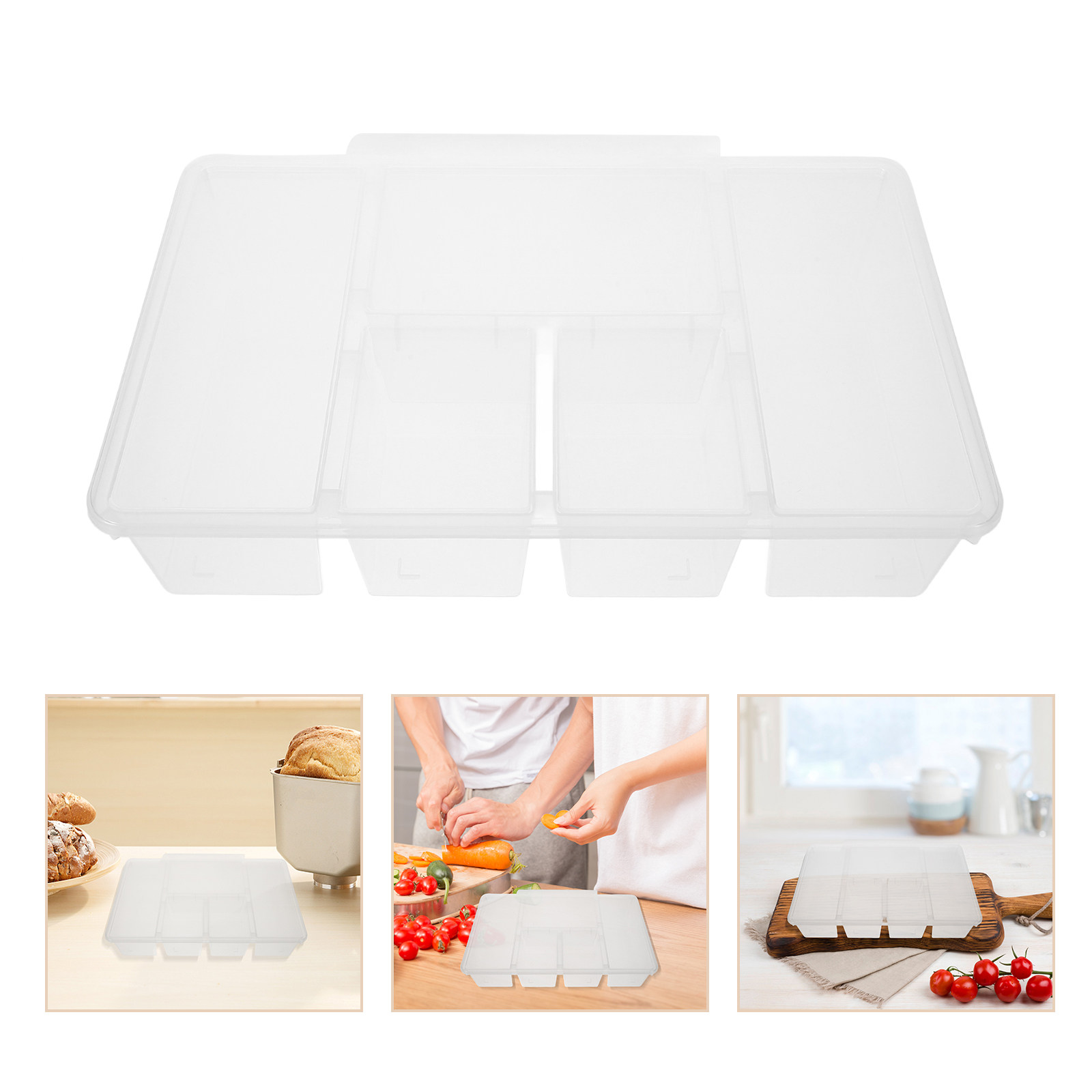 Food Storage Dividers - 5 Compartment Veggie Tray Food Storage