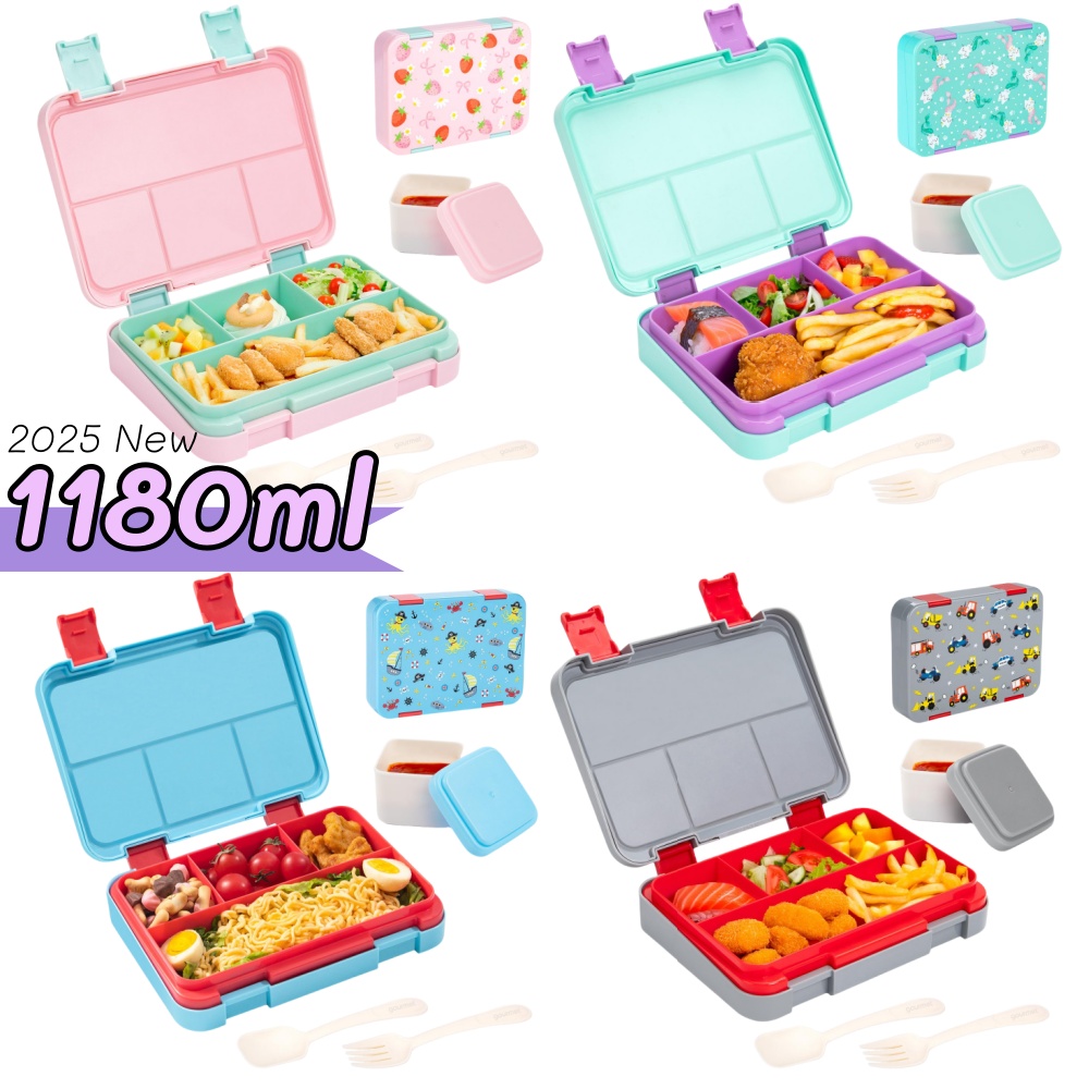 Food Storage Dividers - 40oz Cartoon Pattern Bento Lunch Box