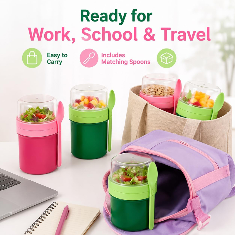 Portable Double Layer Overnigh - Food Storage Heat ulasan dan harga