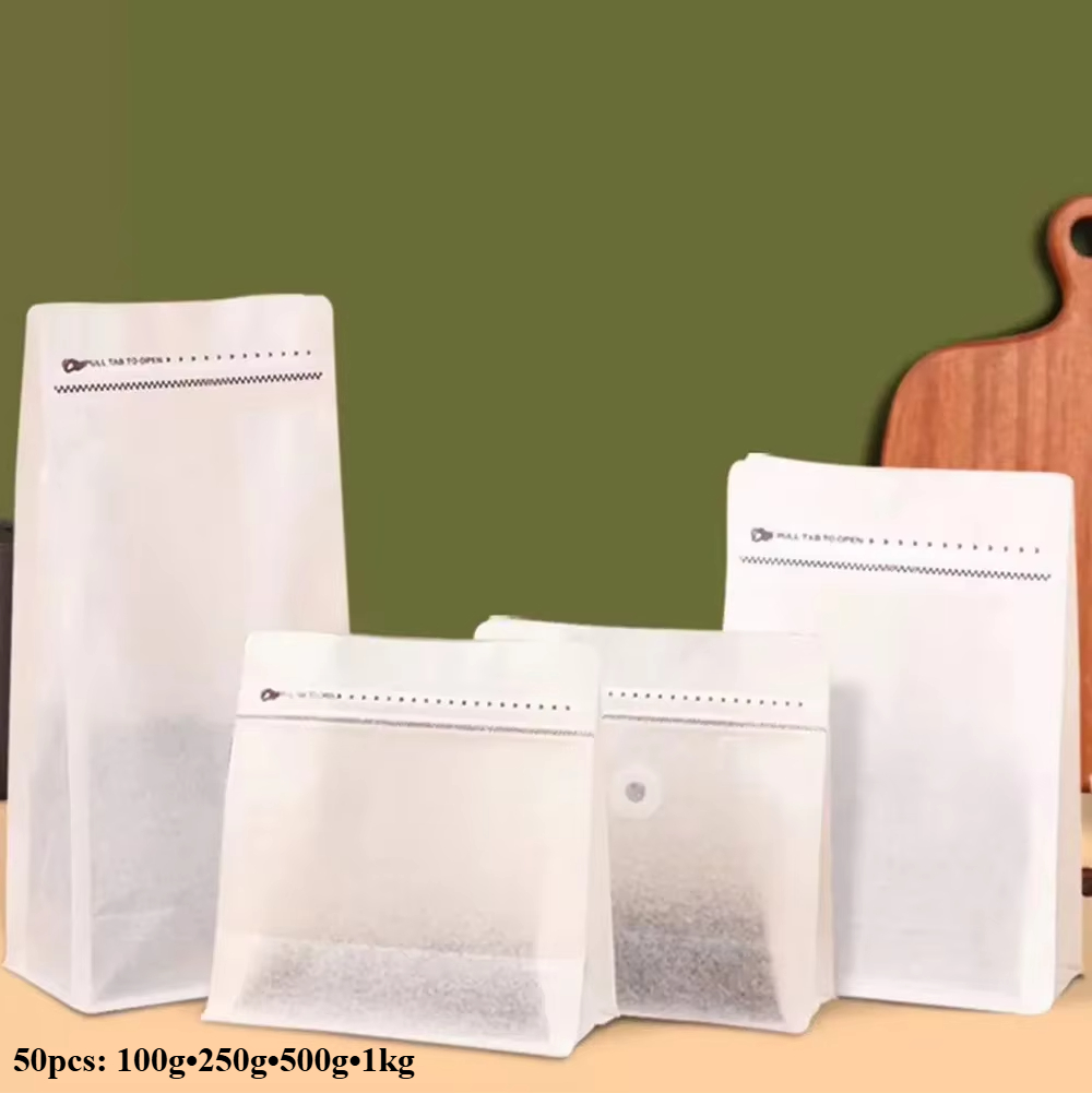 50pcs Biodegradable Coffee Bag - Ziploc Food Storage ulasan dan harga