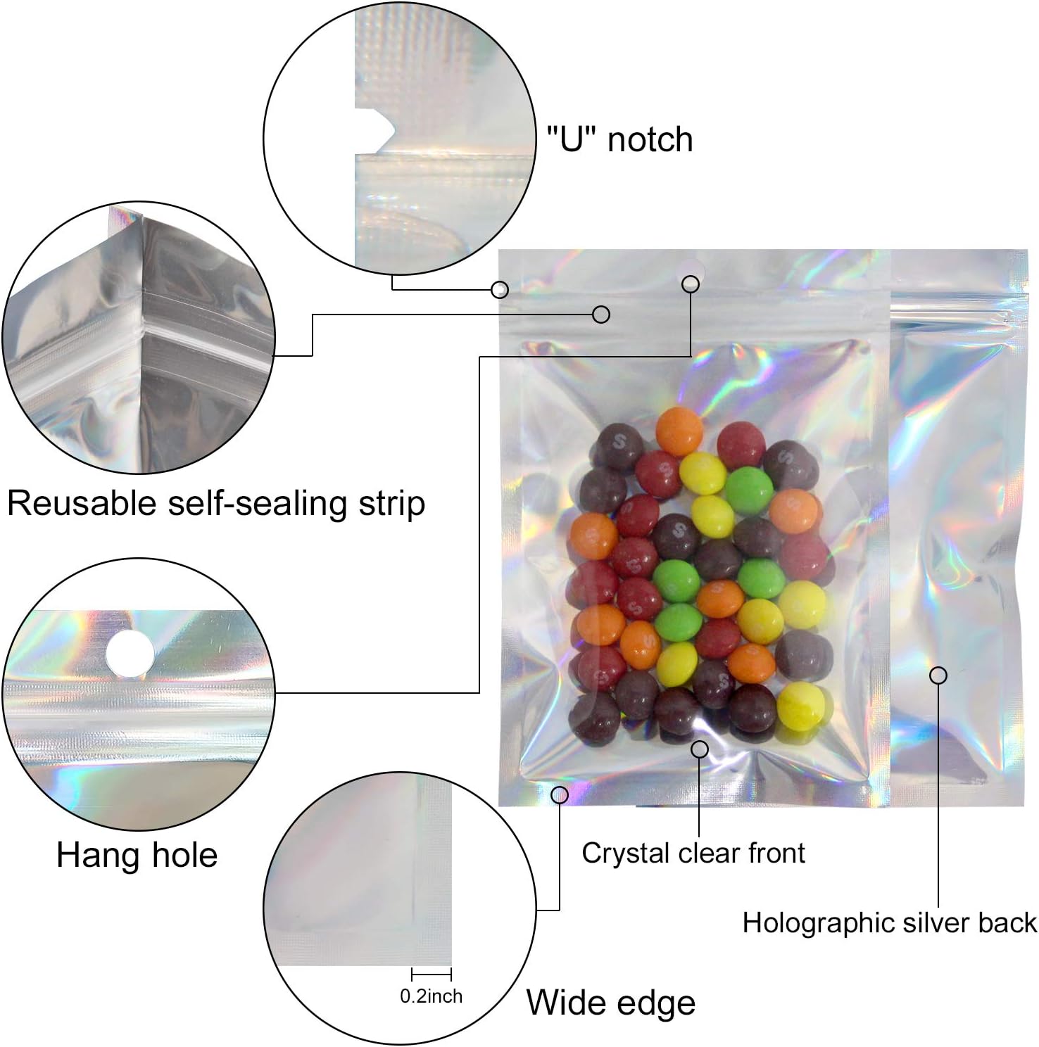 50/10PCS Laser Sealing Bags Pl - Ziploc Food Storage ulasan dan harga