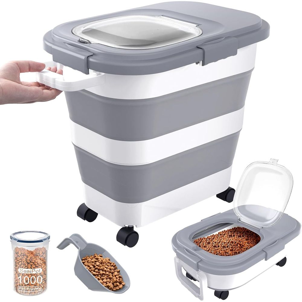Airtight Dog Food Storage Cont - Food Storage With Wheels ulasan dan harga