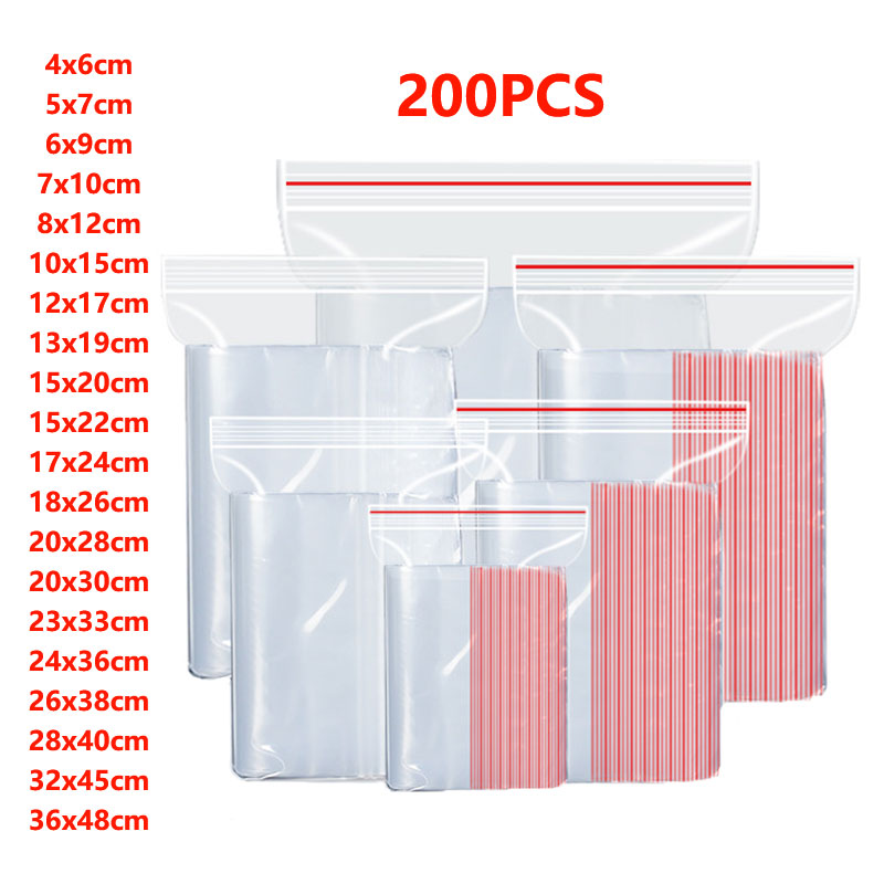 100/200Pcs Small Zip Lock Plas - Ziploc Food Storage ulasan dan harga
