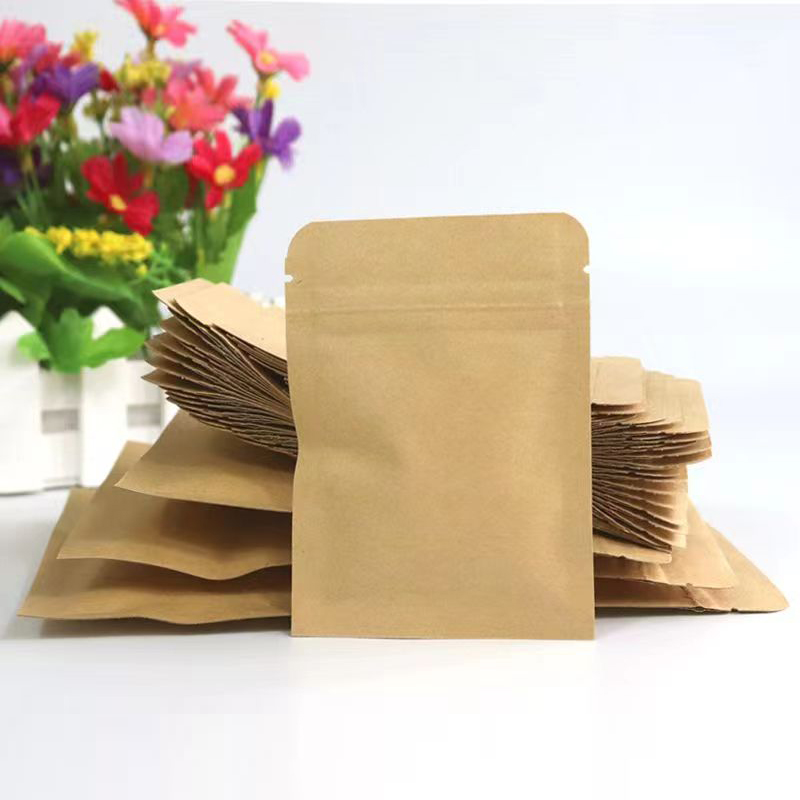 100Pcs Thick Flat Brown Kraft  - Ziploc Food Storage ulasan dan harga