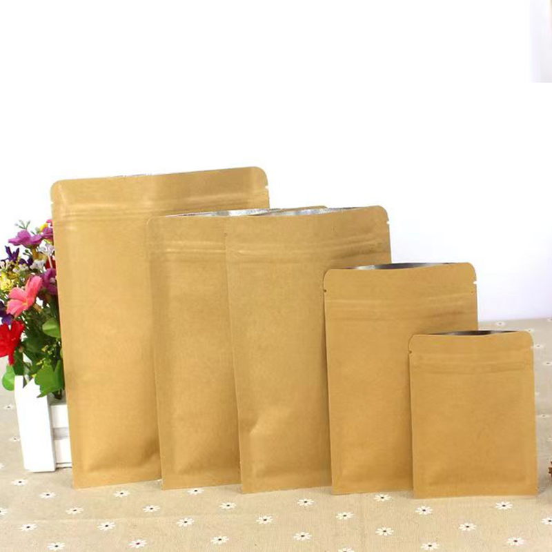 100Pcs Thick Flat Brown Kraft  - Ziploc Food Storage ulasan dan harga
