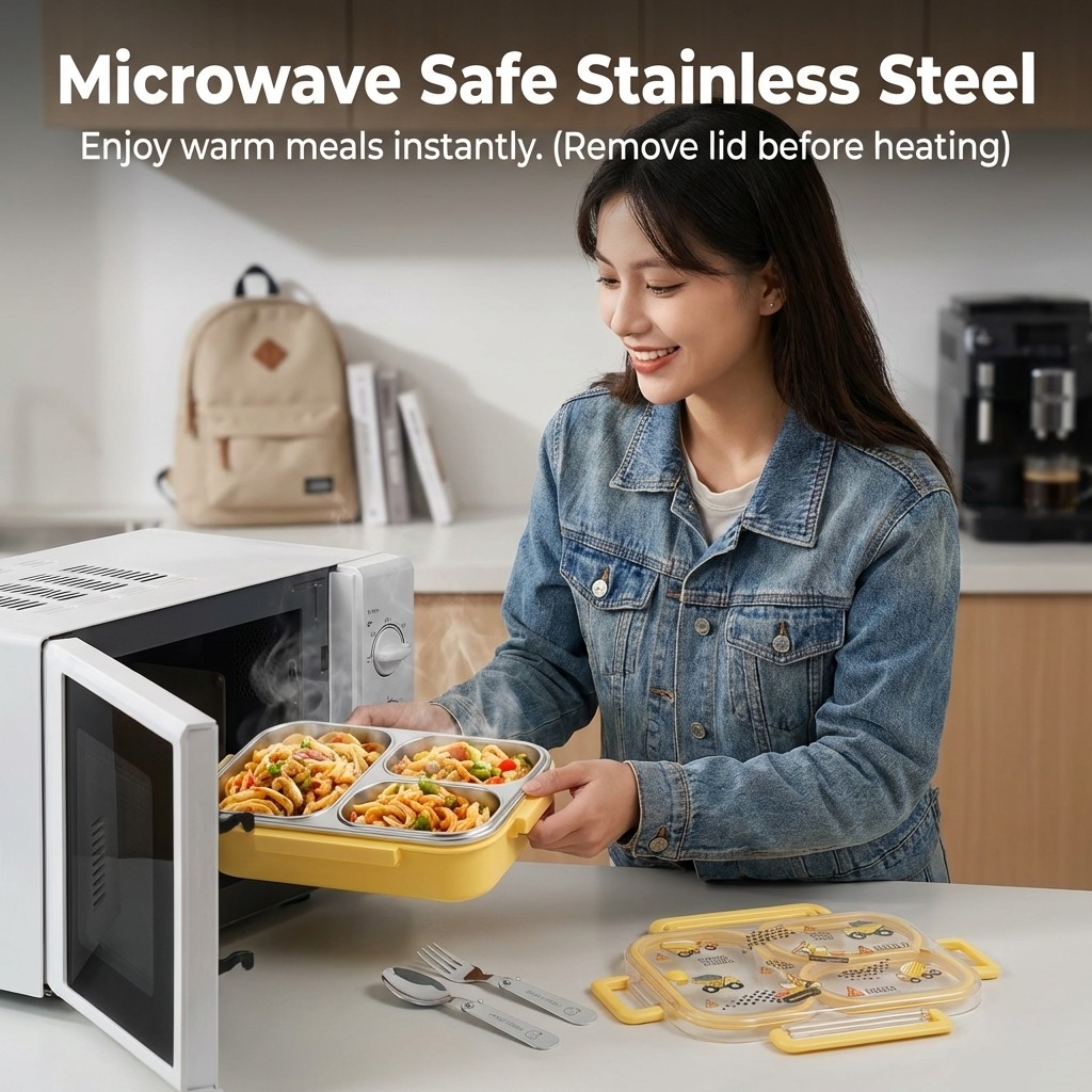 900ML Cute 304 Stainless Steel - Food Storage Dividers ulasan dan harga
