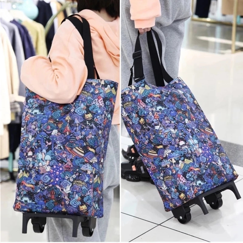 Folding Storage Bag High Capac - Food Storage With Wheels ulasan dan harga