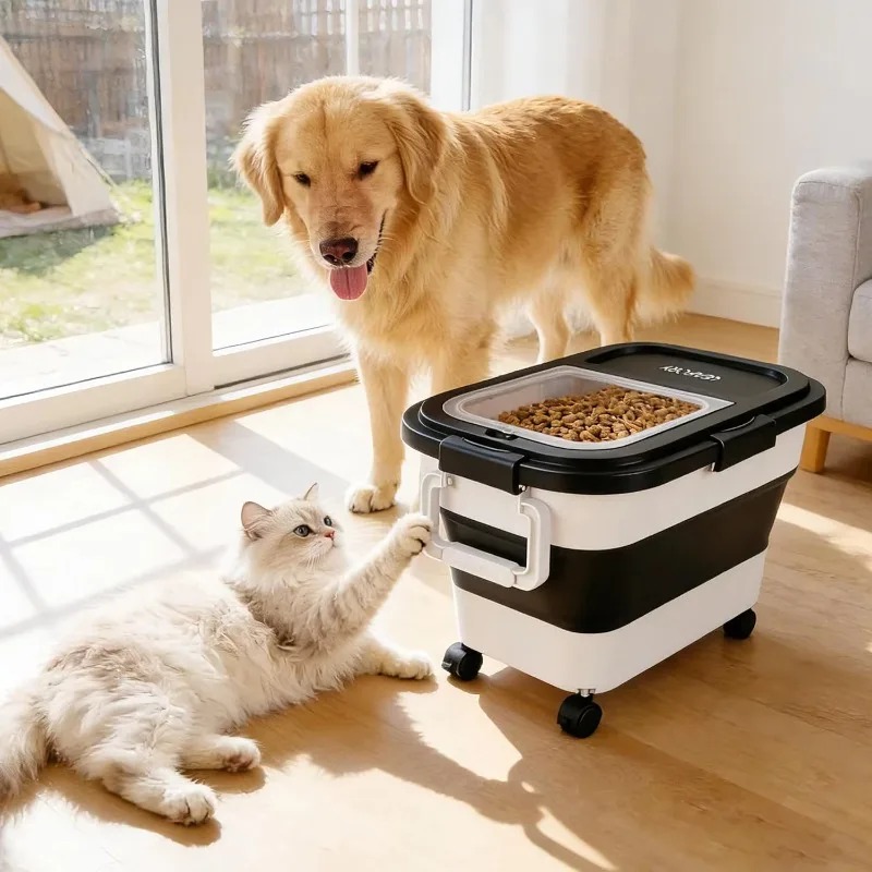 Dog Food Storage Container 20- - Food Storage With Wheels ulasan dan harga