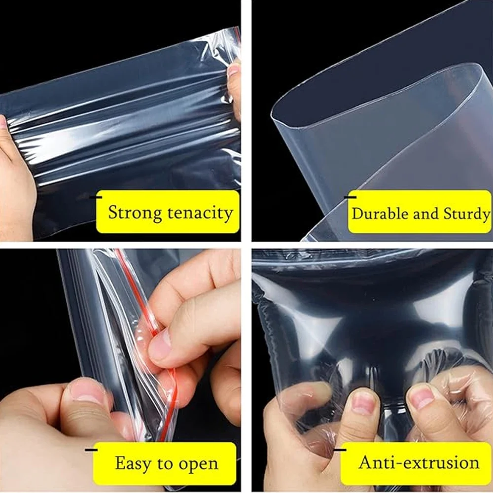 100-1000Pcs Reclosable Transpa - Ziploc Food Storage ulasan dan harga