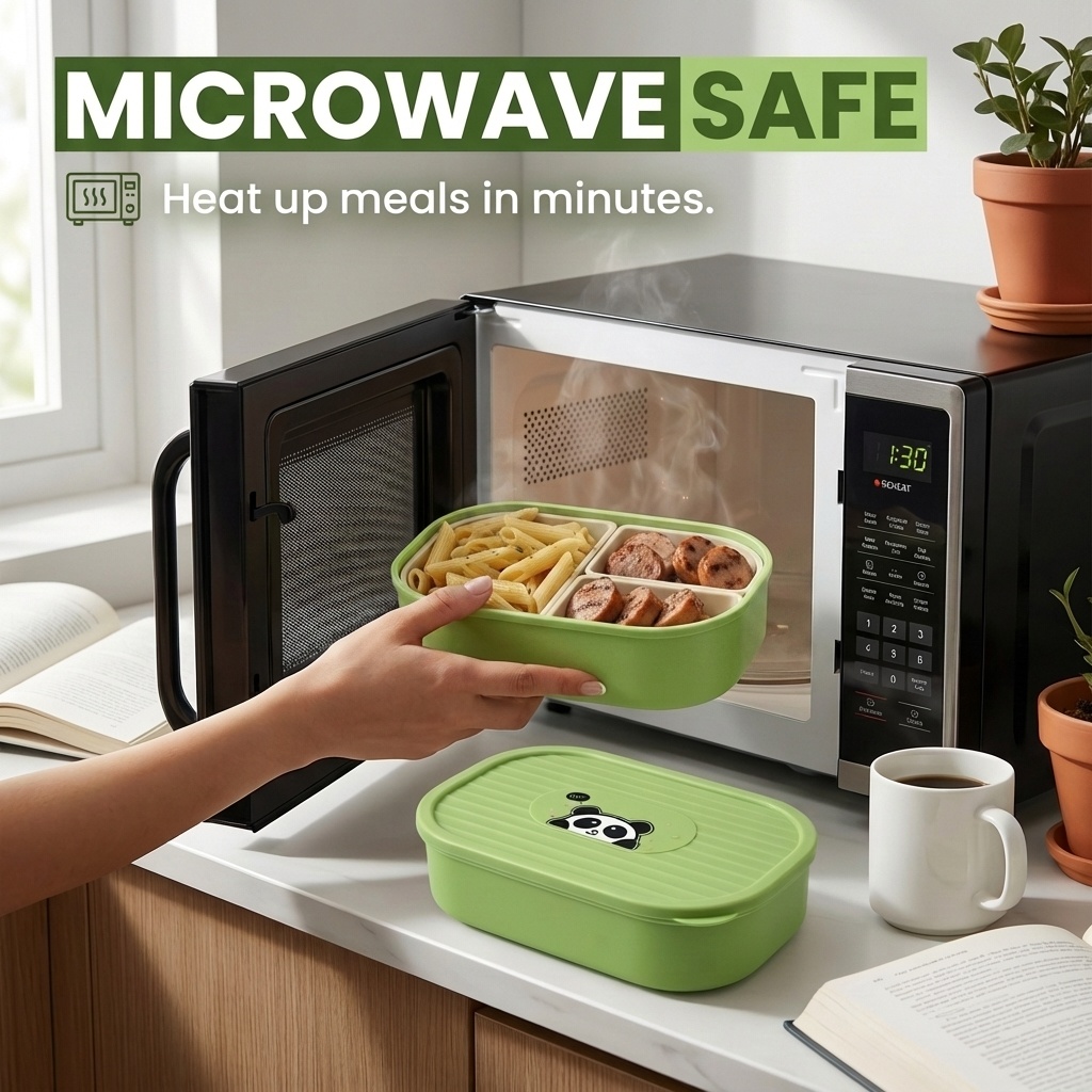 Cute Plastic Divided Lunch Box - Food Storage Dividers ulasan dan harga