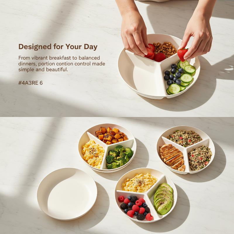 3 Compartments Grid-shaped Din - Food Storage Dividers ulasan dan harga